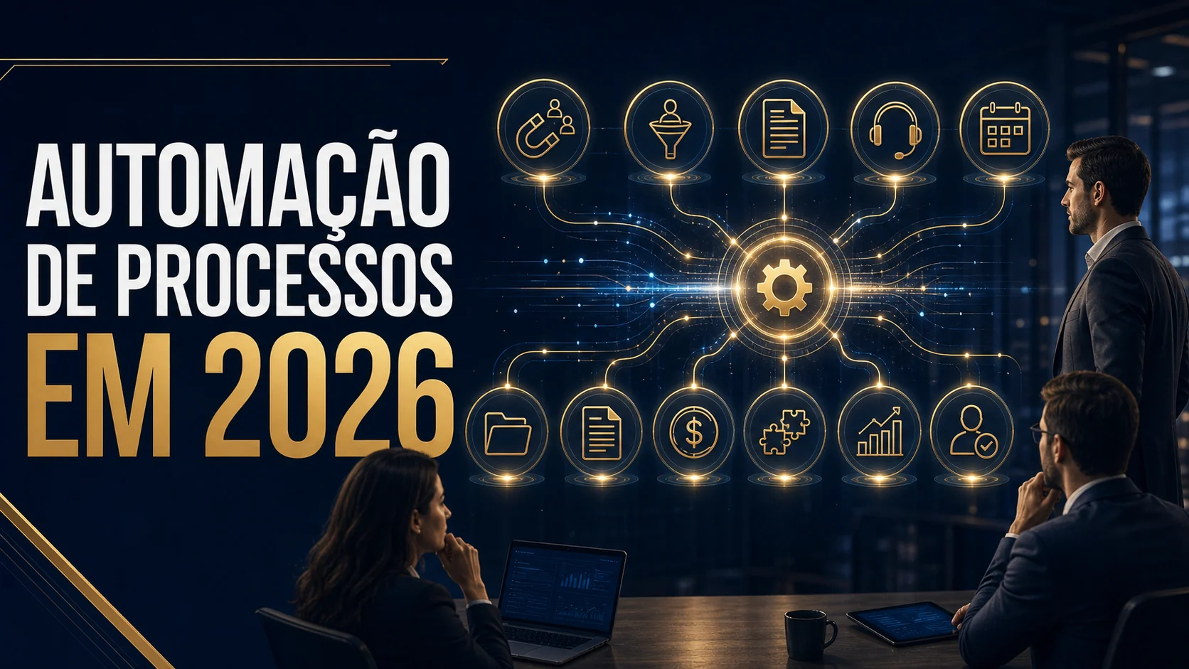 Equipe acompanhando um fluxo automatizado que conecta áreas operacionais da empresa